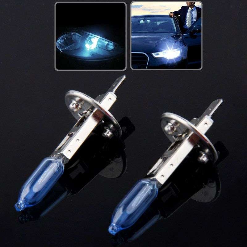 H1 Halogen Bulb, Super White Car Headlight Bulb, 12 V / 100W, 5500K (Pair)