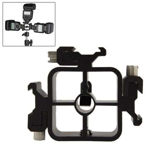 3 Triple Head Hot Shoe Mount Adapter Flash Holder Bracket Light Stand holder (XF0003)