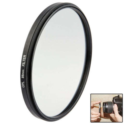 Aluminum Alloy 86mm Polarizing CPL Filter for DSLR Camera Lens(Black)