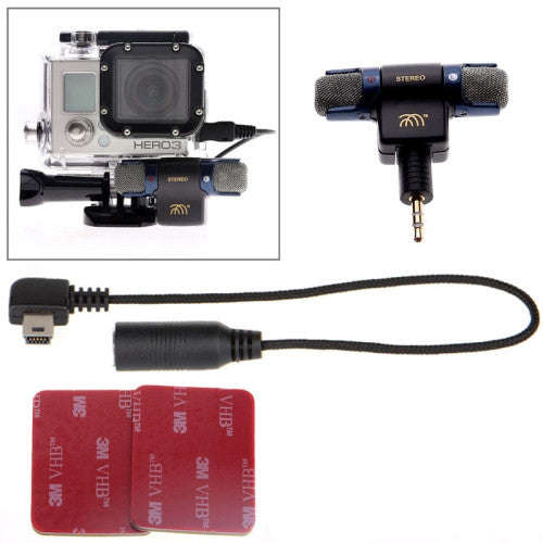 3 in 1 Professional Microphone External Kit Upgrade Edition for GoPro HERO 4 / 3+ / 3 / 2