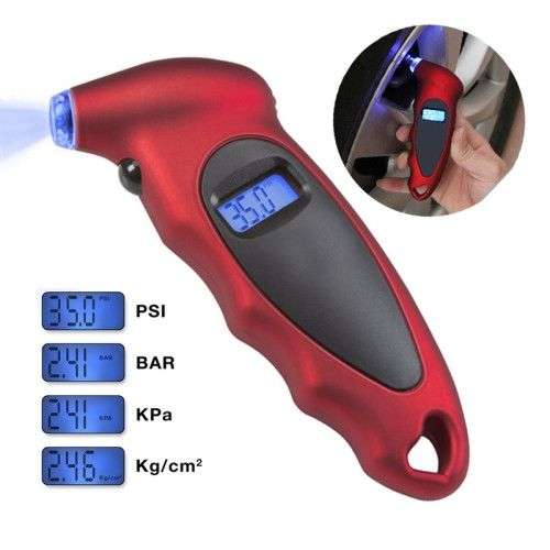 Digital Tire Pressure Gauge, Pressure Range: 0-100PSI(Red)
