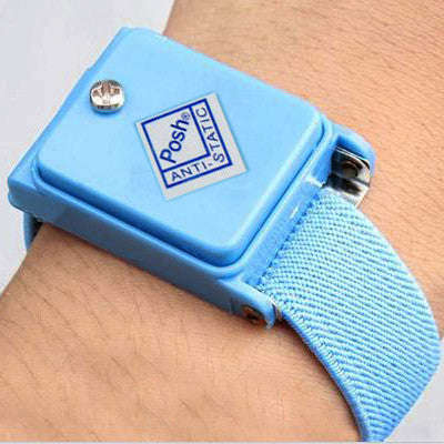 Wireless Anti Static ESD Discharge Cable Band Wrist Strap(Baby Blue)