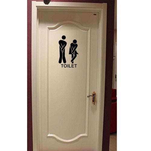 Home Decor Small Toilet Sign Removable Wall Stickers Size: 13cm x 19.5cm