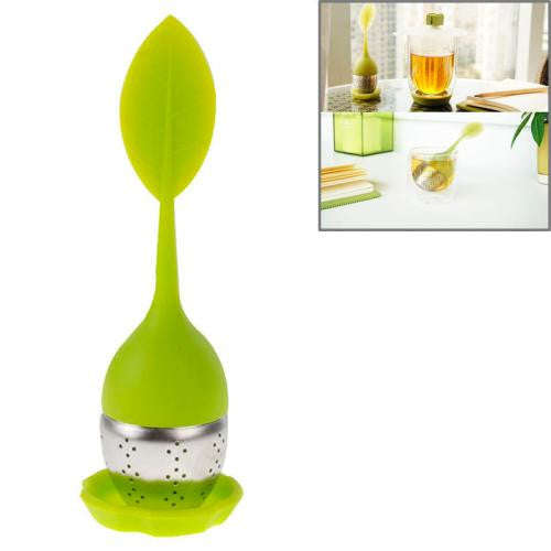 Food Grade Leaf Silicone Make Tea Bag Stainless Steel Tea Strainers(Green)