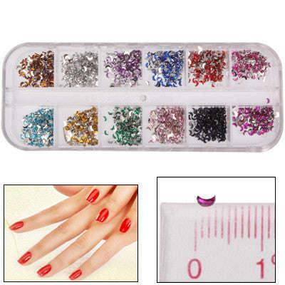 Moon Shape Shining Nail Art Decoration DIY Nail Art Decal Sticker Finger / Toe Decorator Beauty Item