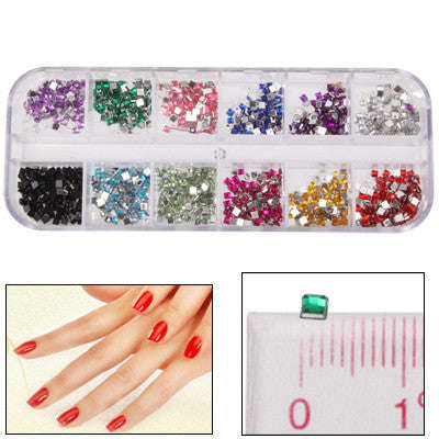Square Shape Shining Nail Art Decoration DIY Nail Art Decal Sticker Finger / Toe Decorator Beauty...