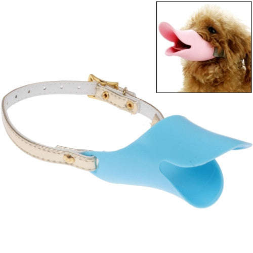 Small Size Cute Duck Mouth Shape Silicone Muzzle for Pet Dog (Blue)