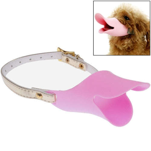 Small Size Cute Duck Mouth Shape Silicone Muzzle for Pet Dog (Pink)