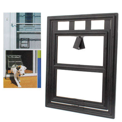 8 x 10 inch (20 x 25cm) Plastic Easy Screen Moustiquaire Pets Door(Black)
