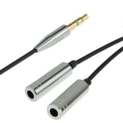 3.5mm Male to 2 Female Frequency Line/ Splitter Adapter for iPhone 5 / iPhone 4S & 4 / iPad / iPo...