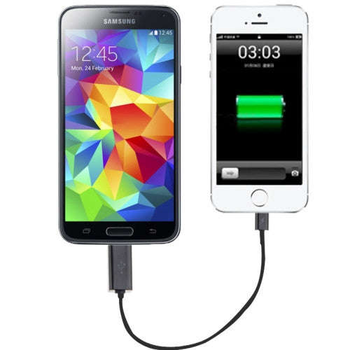 Micro USB 5 Pin to 8 Pin Emergency Phone Right Angle Charger Cable for iPhone 7 & 7 Plus iPhone 6...