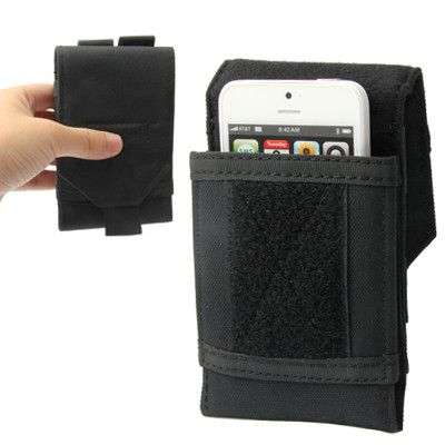 Army Combat Travel Utility Velcro Belt Pouch Bum Bag Mobile Phone Money (Black)