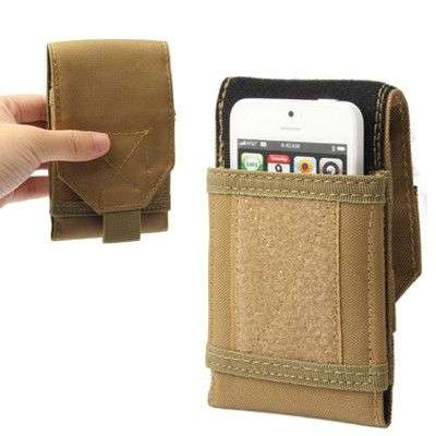 Army Combat Travel Utility Velcro Belt Pouch Bum Bag Mobile Phone Money (Coffee)