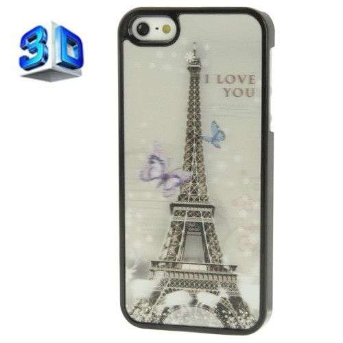 3D Effects Style Eiffel Tower Pattern Plastic Protector Case for iPhone 5 & 5s & SE