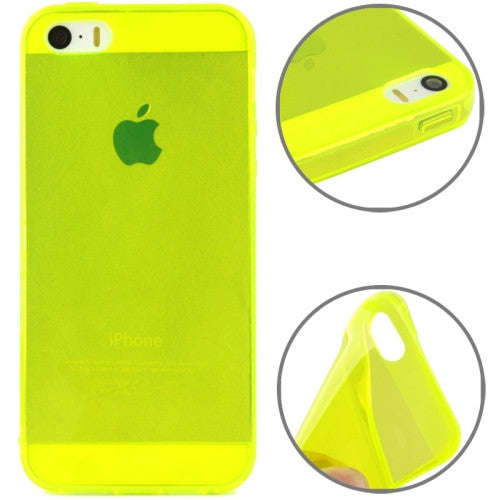 Pure Color Translucent TPU Case for iPhone 5 & 5s & SE & SE (Yellow)