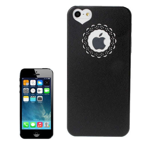 Engraving Flower Plastic Protective Case for iPhone 5 & 5s & SE (Black)
