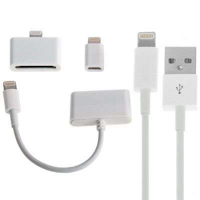 4 in 1 (30 Pin Female to 8 Pin Male Sync Data Cable Adapter + 30 Pin Female to 8 Pin Male Adapter...