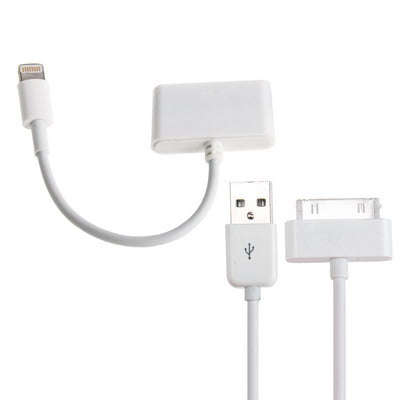 2 in 1 (30 Pin Female to Male Sync Data Cable Adapter Length: 12cm + iPhone 30 Pin USB Sync Cable...