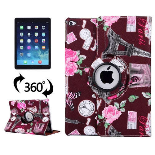 Eiffel Tower Pattern 360 Degree Rotation Leather Case with 3 Gears Holder for iPad Air 2 / iPad 6...