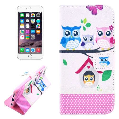 Owl Family Pattern Leather Case with Holder & Card Slots & Money Pocket for iPhone 6 & 6S