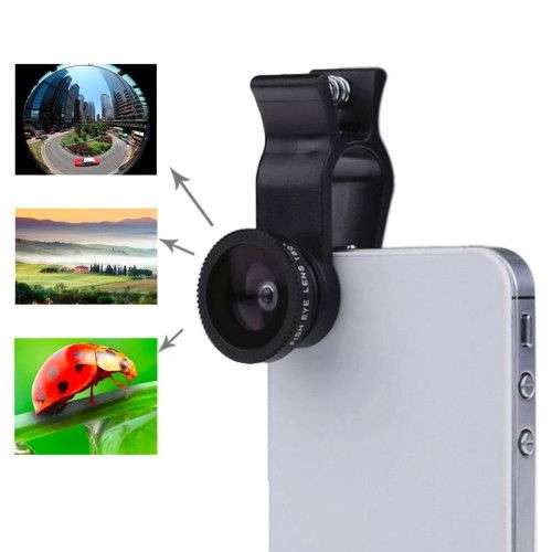 3 in1 Universal Fisheye Wide Angle Macro Lens Set with Clip for iPhone 5 / 4S / Samsung / HTC / X...
