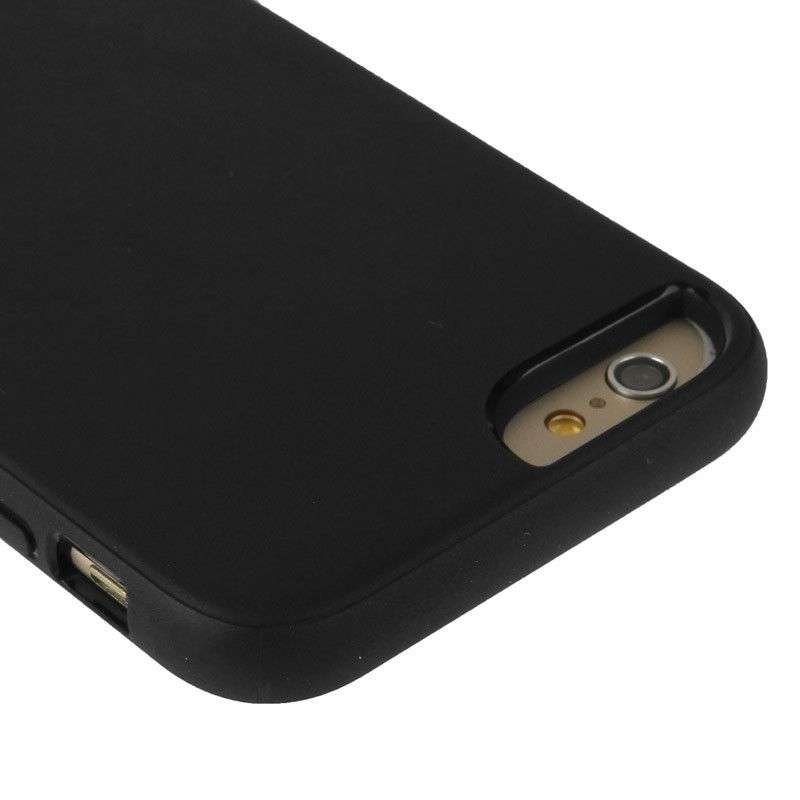 Dual SIM Card Adapter with a Back Case Cover for iPhone 6 (Black)