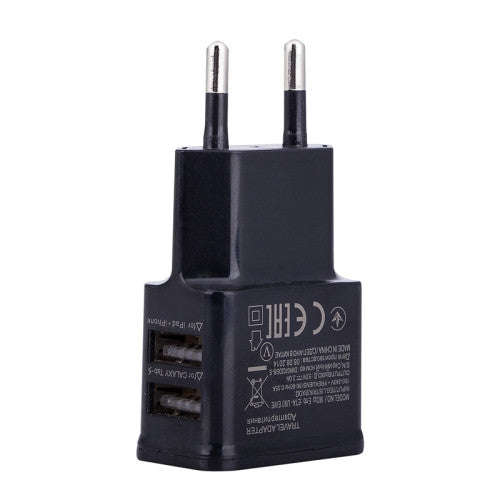 5V 2A + 1A Mini Dual USB Ports EU Plug Charger Travel Adapter for iPad Air 2 & Air & 4 & 3 & 2 / ...