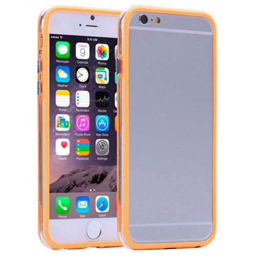 Transparent Plastic + TPU Bumper Frame Case for iPhone 6 Plus & 6S Plus(Orange)