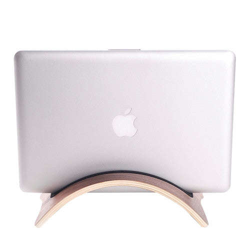Superior Curved Wooden Stand Holder for Tablet PC & Laptop(Brown)