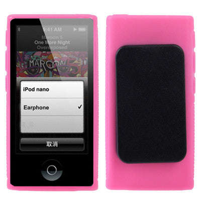 TPU Case with Plastic Cip for iPod nano 7 (Magenta)