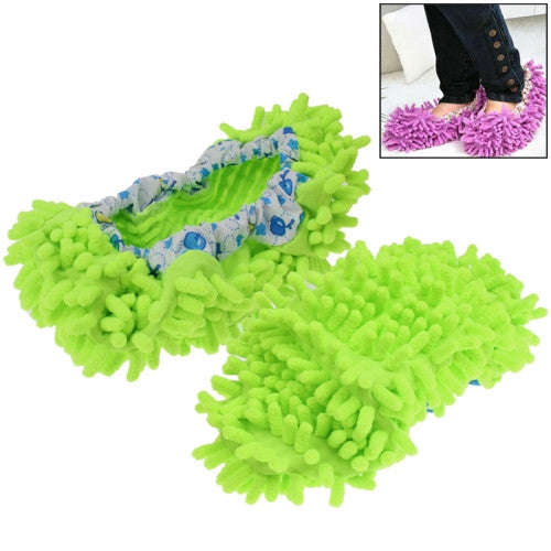 Pair of Multifunction Cleaning Slipper Cover Mop Floor Clean Shoes Covers(Green)