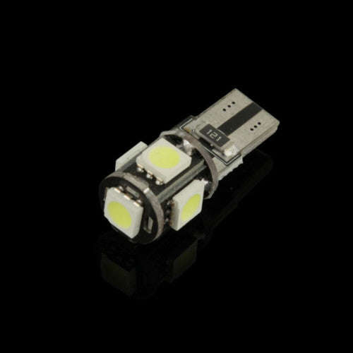 T10 White 5 LED 5050 SMD CANBUS Car Signal Light Bulb(Black)