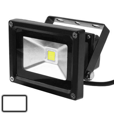 10W Waterproof White LED Floodlight Lamp AC 85-265V Luminous Flux: 800-900lm(Black)