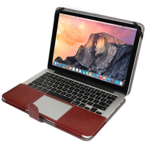 Notebook Leather Case with Snap Fastener for 13.3 inch MacBook Pro Retina(Brown)