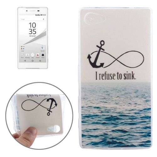 0.3mm Ultra-thin Anchor Pattern TPU Protective Case for Sony Xperia Z5 Compact