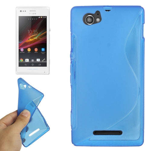 S Line Anti-skid Protection TPU Case for Sony Xperia M / C1904 / C1905  (Blue)