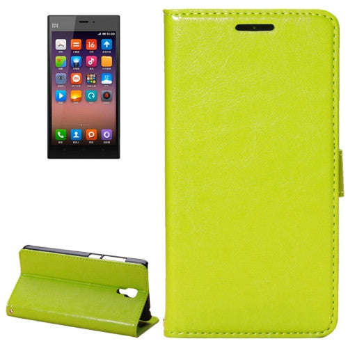 Fine Sheepskin Texture Horizontal Flip Leather Case with Holder for Xiaomi MI4(Green)