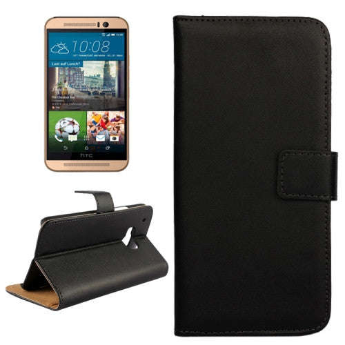 Real Cowhide Leather Case for HTC One M9(Black)