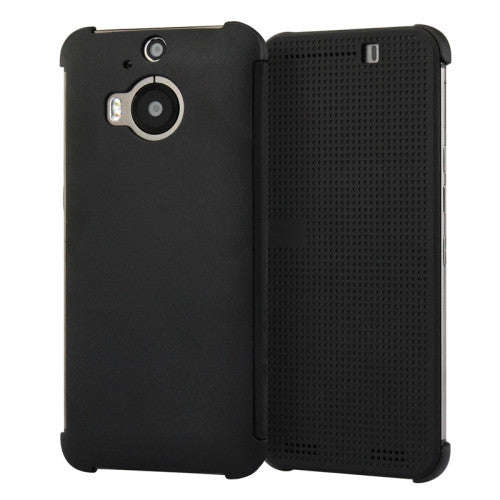 For HTC One M9+ / M9 Plus Smart Flip Dot View Case with Sleep and Wake-up Function(Black)