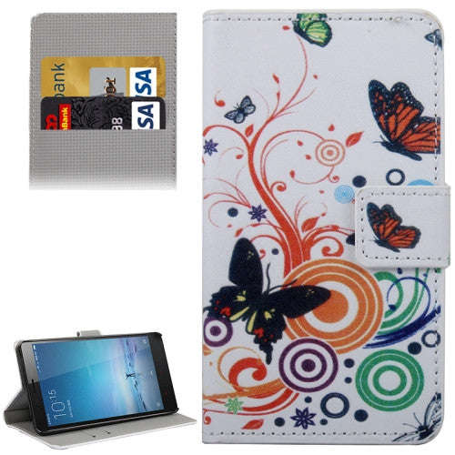 Butterfly Pattern Horizontal Flip PC + PU Leather Case with Holder & Card Slots & Wallet for Xiao...