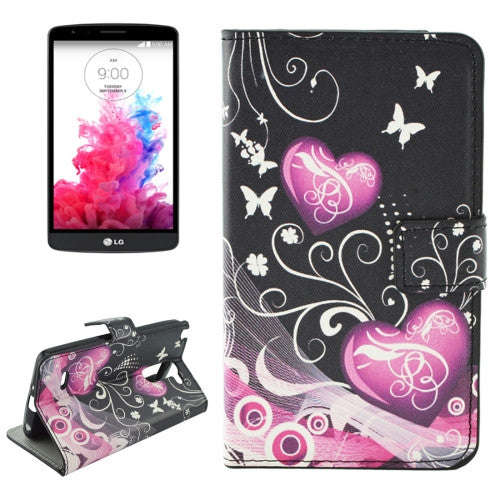 Hearts Pattern Horizontal Flip Leather Case with Holder & Card Slots & Wallet for LG G3 Stylus / ...