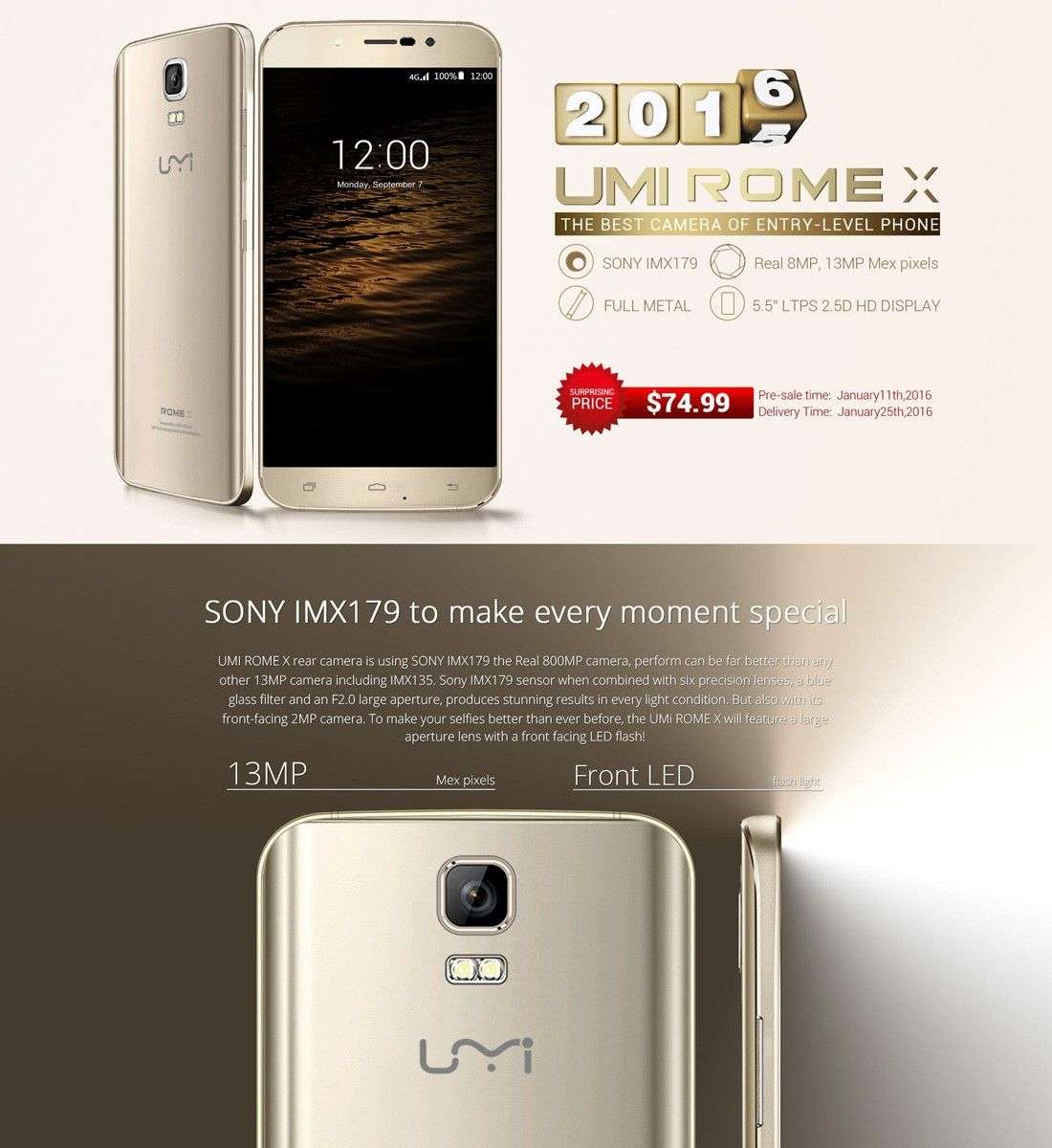 UMI ROME X 8GB, Network: 3G (Black)