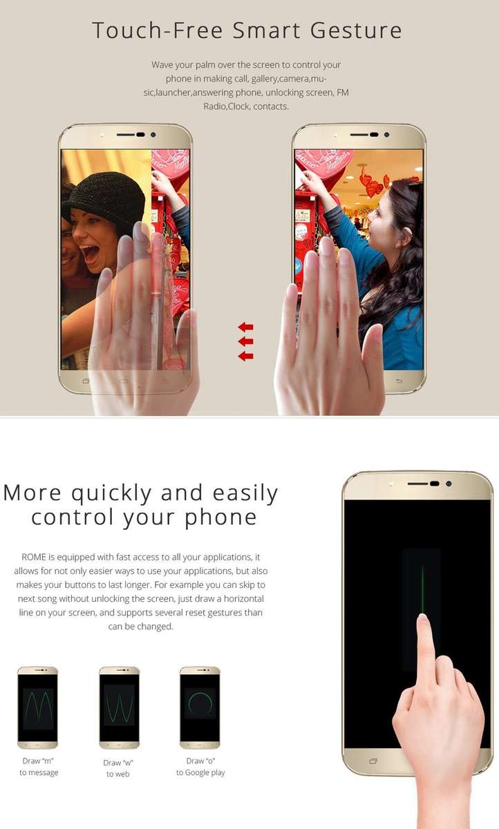 UMI ROME X 8GB, Network: 3G, 5.5 inch Android 5.1 MT6580 Quad-core 1.3GHz, RAM:1GB, Dual-band WiF...