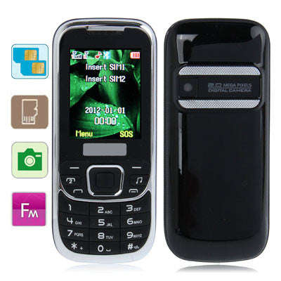 D900 Dual Band GSM Mobile Phone Bluetooth FM Dual SIM Network: 2G(Black)