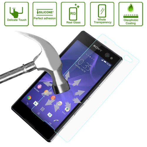 For Sony Xperia C3 / S55T 0.26mm 9H+ Surface Hardness 2.5D Explosion-proof Tempered Glass Film