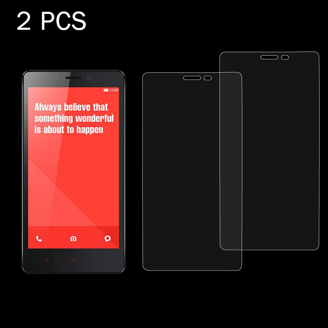 2 PCS Xiaomi Redmi Note 0.26mm 9H Surface Hardness 2.5D Explosion-proof Tempered Glass Screen Film