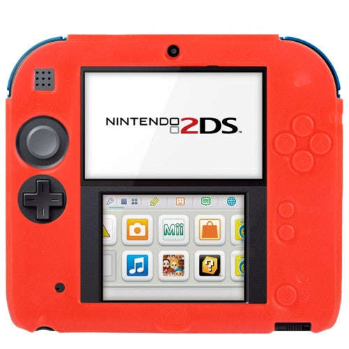 Pure Color Ultra Thin Silicone Case for Nintendo 2DS (Red)