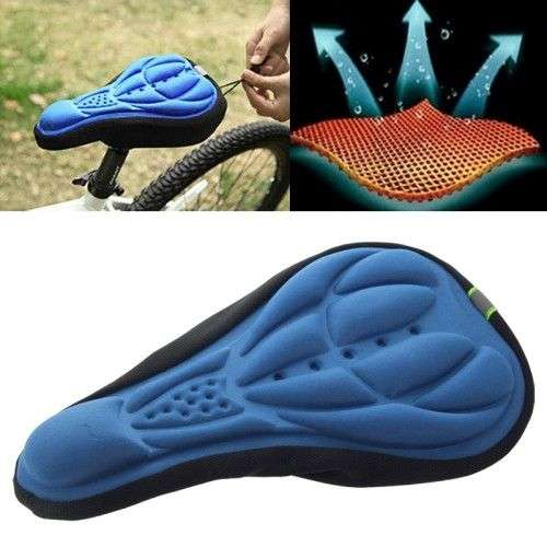 3D Silicone Lycra Nylon & Gel Pad Bicycle Seat Saddle Cover Soft Cushion Fits for Kinds of Bikes(...