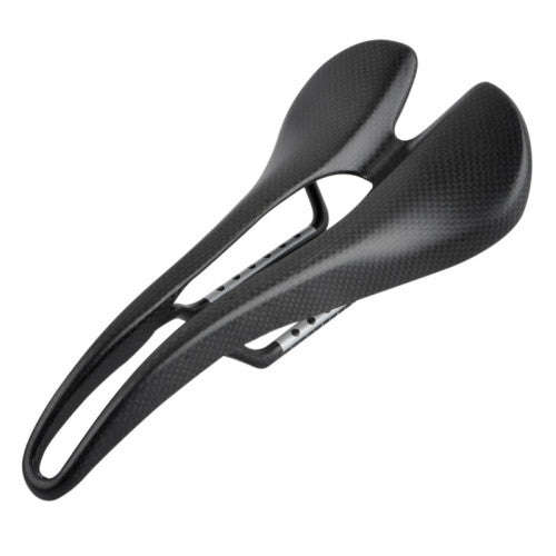 Bicycle Matte Full Carbon Fiber Cushion Hollow Saddle Seat(Black)