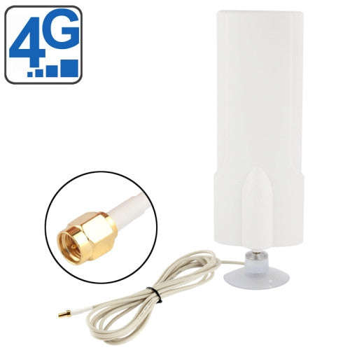 High Quality Indoor 25dBi SMA Male 4G Antenna Cable Length: 2m Size: 20.7cm x 7cm x 3cm(White)